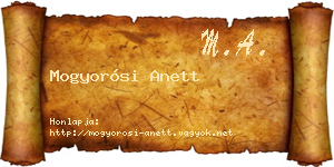 Mogyorósi Anett névjegykártya